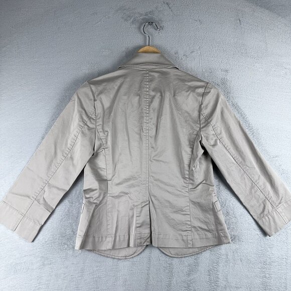 Talbots Petites Blazer Coat Two-Button Office Work Stretch Womens Gray Size 0 - Picture 2 of 10